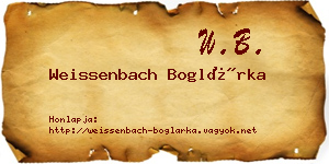 Weissenbach Boglárka névjegykártya